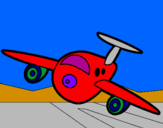 Dibuix Avió aterrant  pintat per marc lafuente suñol