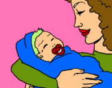 Dibuix Mare amb la seva nadó II pintat per joan