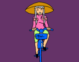 Dibuix Xina amb bicicleta pintat per princesa