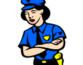 Dibuix Policia dona pintat per XENIA