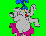Dibuix Elefant ballant pintat per CARLA