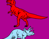 Dibuix Triceratops i tiranosaurios rex  pintat per miguel