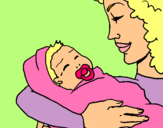 Dibuix Mare amb la seva nadó II pintat per daiana
