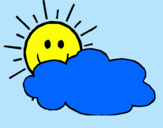 Dibuix Sol i núvol pintat per LUISA
