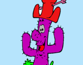 Dibuix Cactus amb barret  pintat per julia