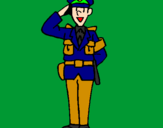 Dibuix Policia saludant pintat per kevin  blanes