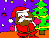 Dibuix Papà Noel pintat per gemma coll vila