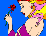Dibuix Princesa amb una rosa pintat per laia  moreno  