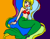 Dibuix Sirena amb perles pintat per antonieta