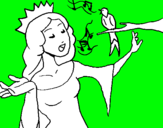Dibuix Princesa cantant pintat per ISABEL