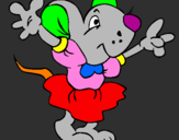 Dibuix Rata amb vestit  pintat per eulalia