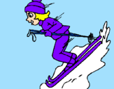 Dibuix Esquiadora pintat per joana