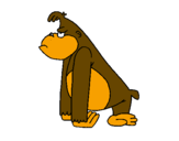 Dibuix Mono enfadat pintat per selva