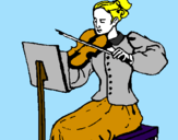 Dibuix Dama violinista pintat per MERCÉ