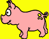 Dibuix Porc pintat per pol d