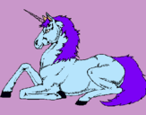 Dibuix Unicorn assentat pintat per noelia
