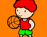 Dibuix Jugador de bàsquet pintat per POL DE LA RIVA I PUIG