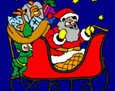 Dibuix Pare Noel en el seu trineu  pintat per arnau,dolcet,llauradó