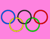 Dibuix Anelles dels jocs olímpics pintat per signe dels jocs olímpics