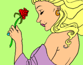 Dibuix Princesa amb una rosa pintat per Gina