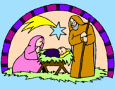 Dibuix Pessebre de nadal  pintat per MARINA