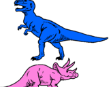 Dibuix Triceratops i tiranosaurios rex  pintat per ARNAU MEDINA