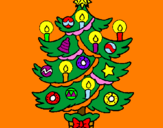 Dibuix Arbre de Nadal amb espelmes pintat per gemma