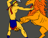 Dibuix Gladiador contra lleó pintat per anònim