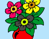 Dibuix Gerro de flors pintat per ONA
