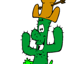 Dibuix Cactus amb barret  pintat per xavier   m