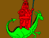 Dibuix Sant Jordi i el drac pintat per marc