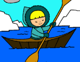 Dibuix Canoa esquimal pintat per Mariona