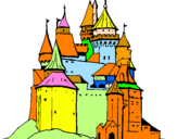 Dibuix Castell medieval pintat per ADAM