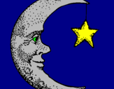 Dibuix Lluna i estrella pintat per marc