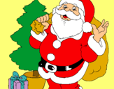 Dibuix Santa Claus i un arbre de nadal  pintat per alexandra