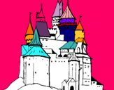 Dibuix Castell medieval pintat per as