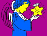 Dibuix Àngel i estrella pintat per sara