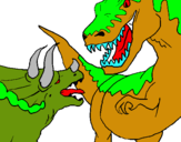 Dibuix Lluita de dinosauris pintat per Suru