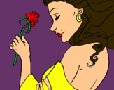 Dibuix Princesa amb una rosa pintat per annna
