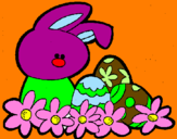 Dibuix Conillet de Pasqua pintat per LAURA