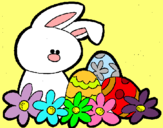 Dibuix Conillet de Pasqua pintat per piolin