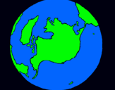 Dibuix Planeta Terra pintat per mar