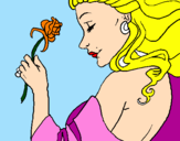 Dibuix Princesa amb una rosa pintat per laia  moreno