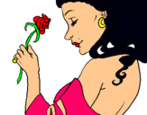 Dibuix Princesa amb una rosa pintat per ZAMIRA