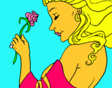 Dibuix Princesa amb una rosa pintat per maria