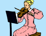 Dibuix Dama violinista pintat per Mari NIeves