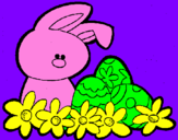 Dibuix Conillet de Pasqua pintat per ARIADNA
