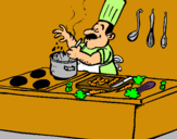 Dibuix Cuiner en la cuina pintat per STOKKINGS
