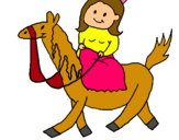 Dibuix Princesa a cavall pintat per janamor