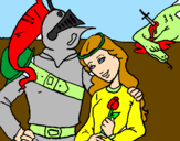 Dibuix Sant Jordi y la princesa pintat per anònim